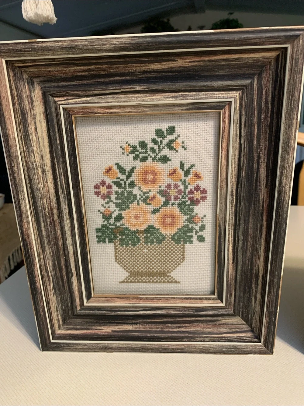 Set of 3 Framed Cross-stitch Treasures in Floral Design